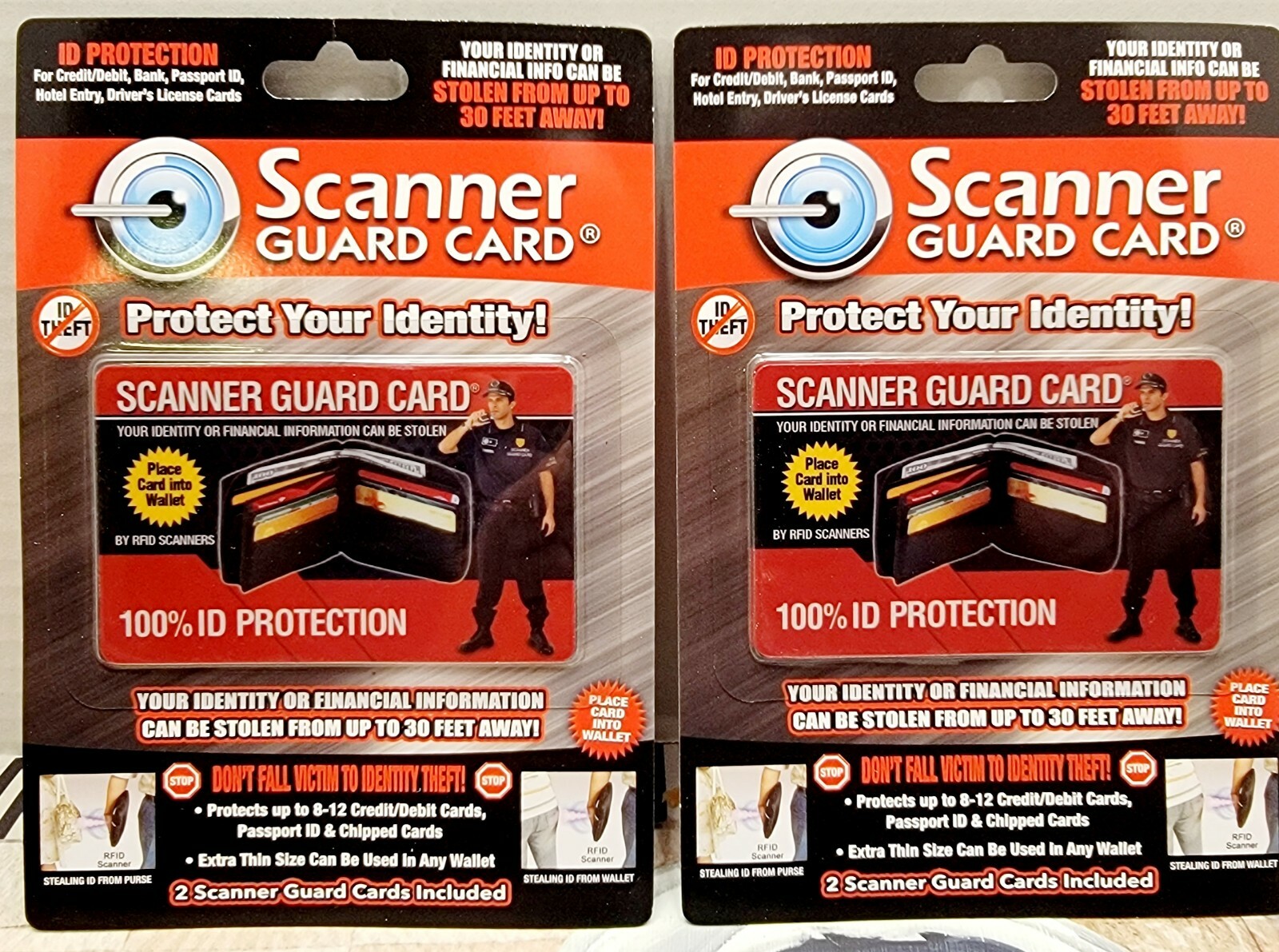 2 pack 4 total Scanner Guard Card Credit Card Scanner Protectors Patented Tested