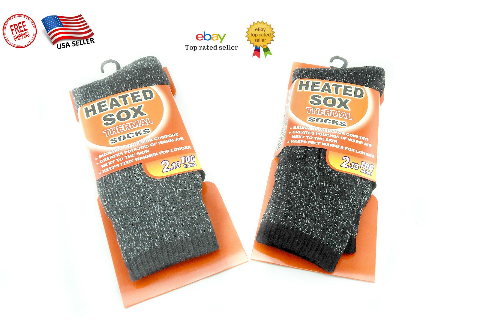Mens Heated Socks Thermal Winter Keeps Feet Warmer Longer 6 Pair