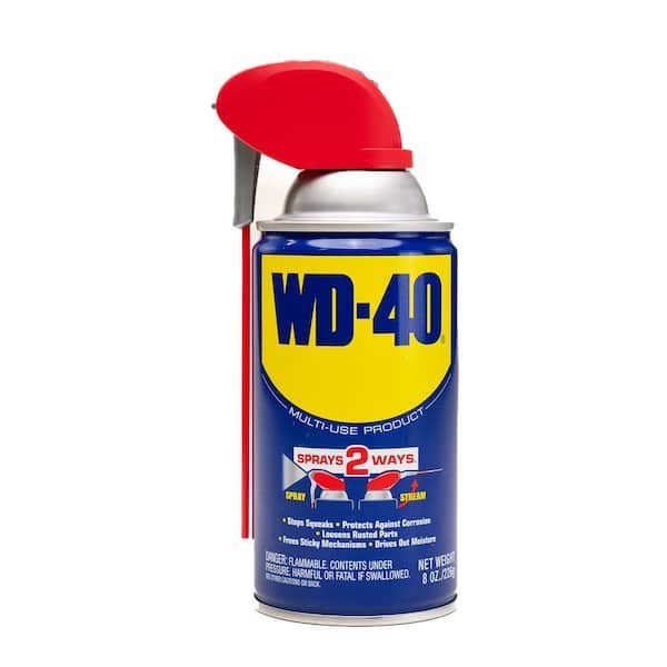 Classic WD-40 Formula, Multi-Purpose Lubricant Spray W/Smart Straw, 8 oz. 2 Pack