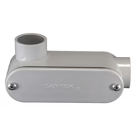 Cantex 5133660 Conduit Outlet Body, Pvc, Trade Size 1/2In