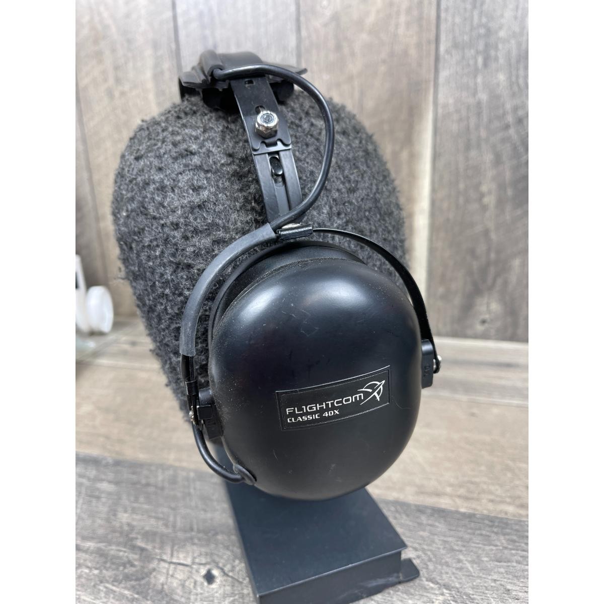 Flightcom 4DX Classic Over-Ear Aviation Headset Black Wired Adjustable Headband