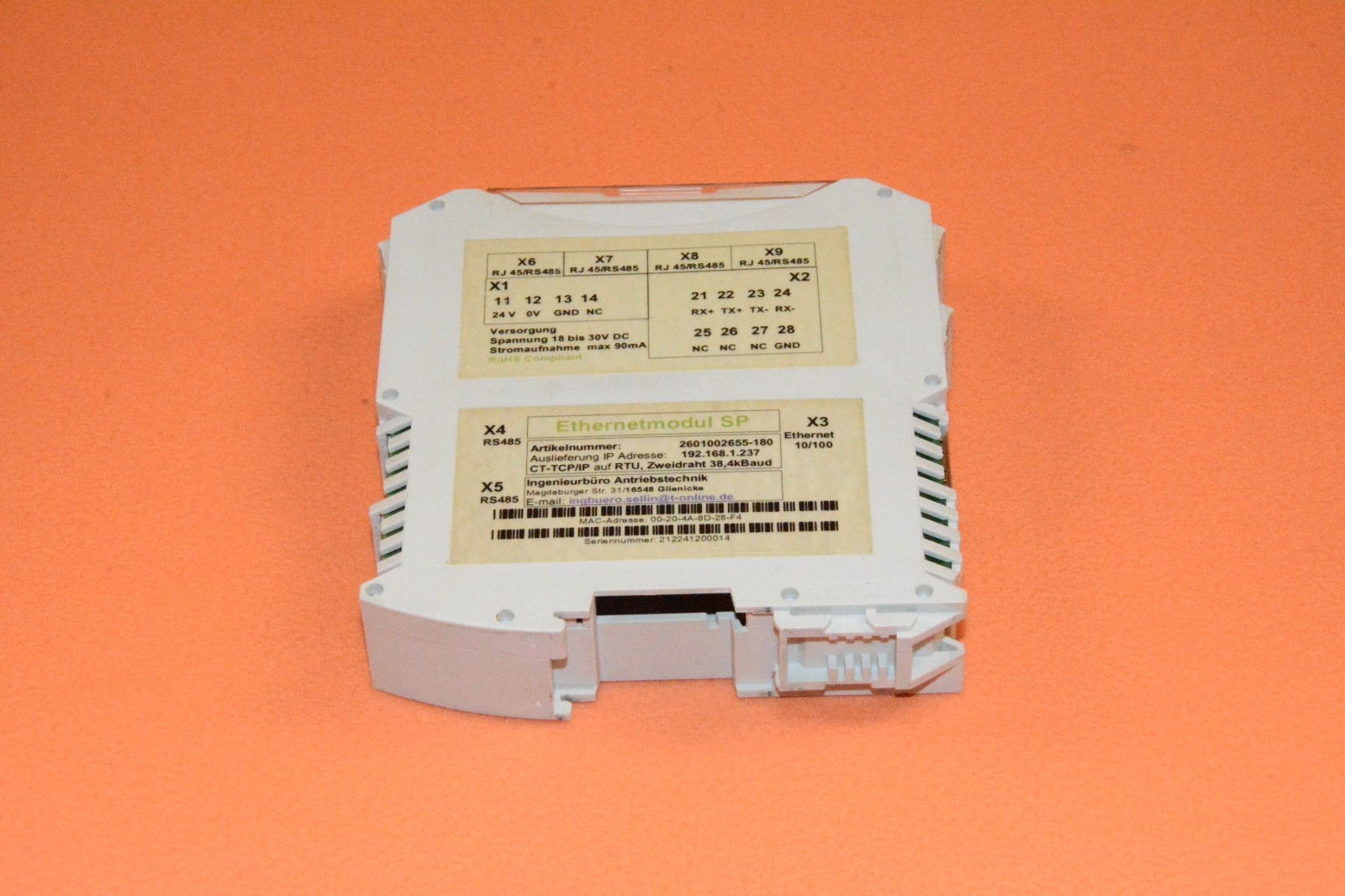 Engineering office drive technology 2601002655-180 Ethernet module SP