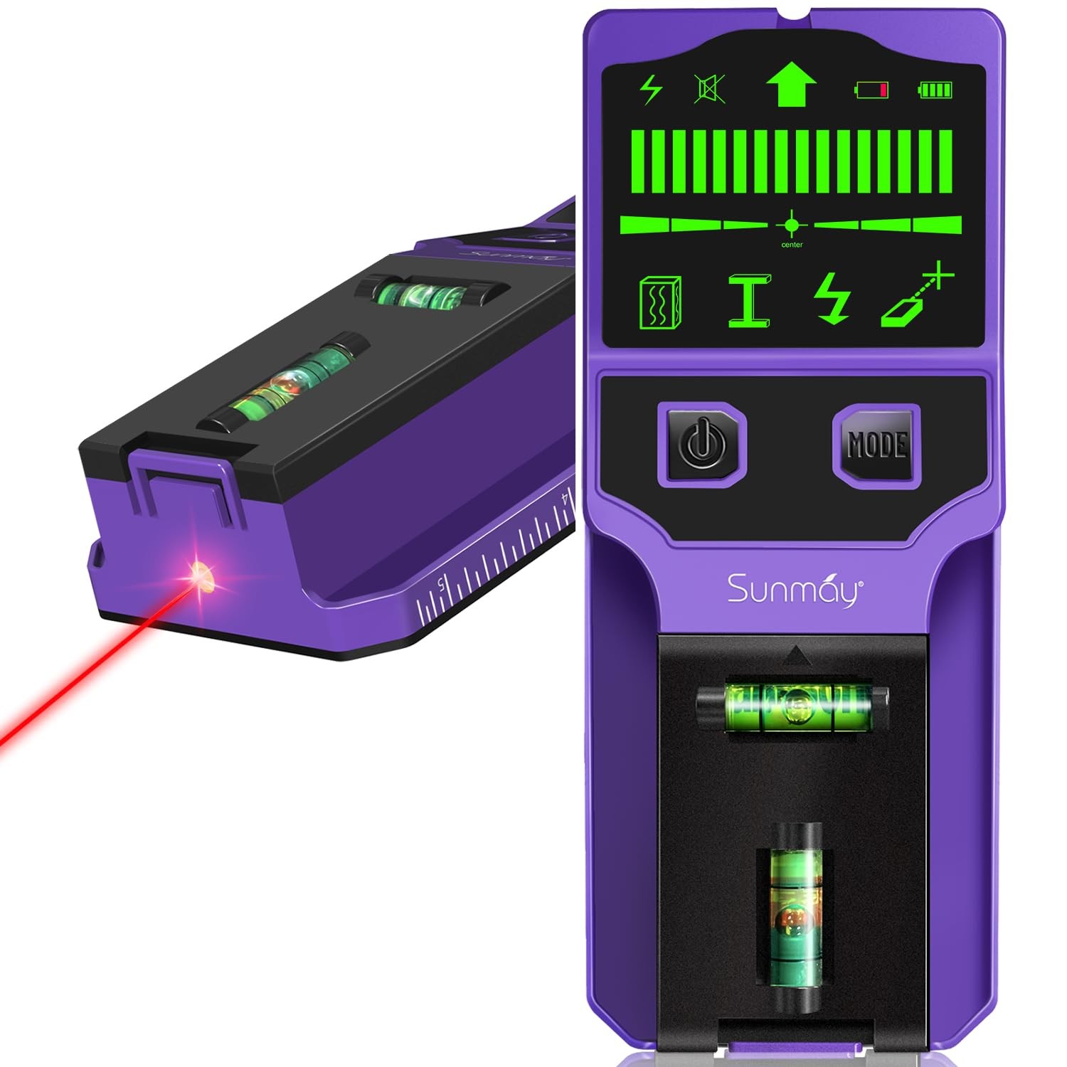 SUNMAY Stud Finder Wall Scanner,7-in-1 for Walls, Detector Beam Wood Metal AC