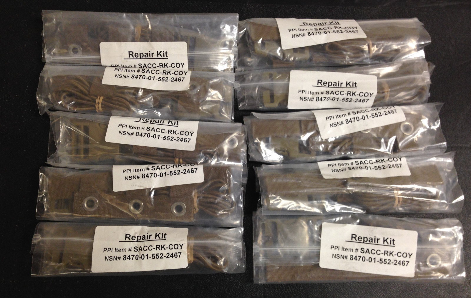 LOT OF 10 COYOTE REPAIR KIT FOR MODULAR TACTICAL VEST MTV SCALABLE PLATE CARRIER