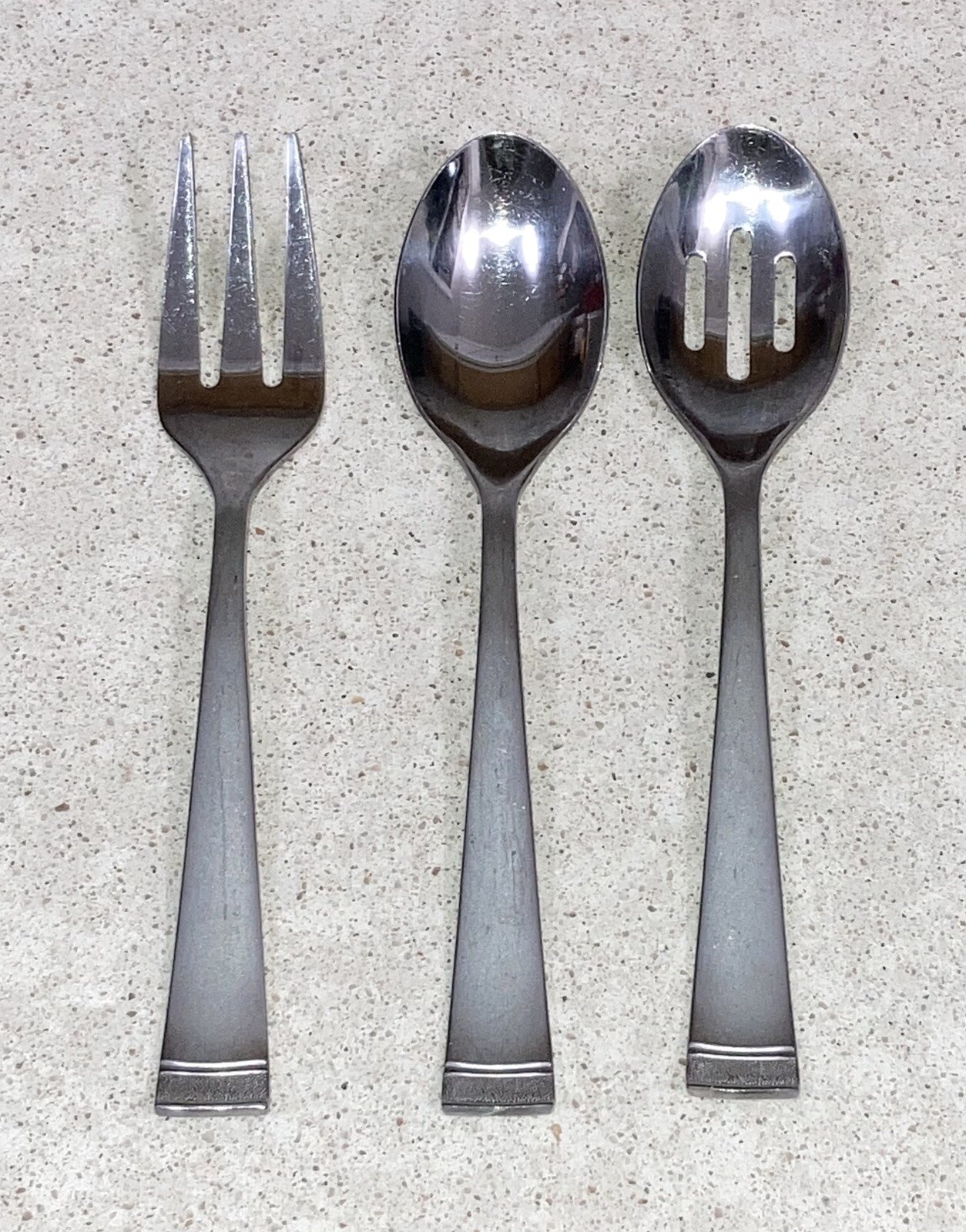 Cambridge Gratitude Sand Stainless Steel 3 Piece Serving Utensil Set