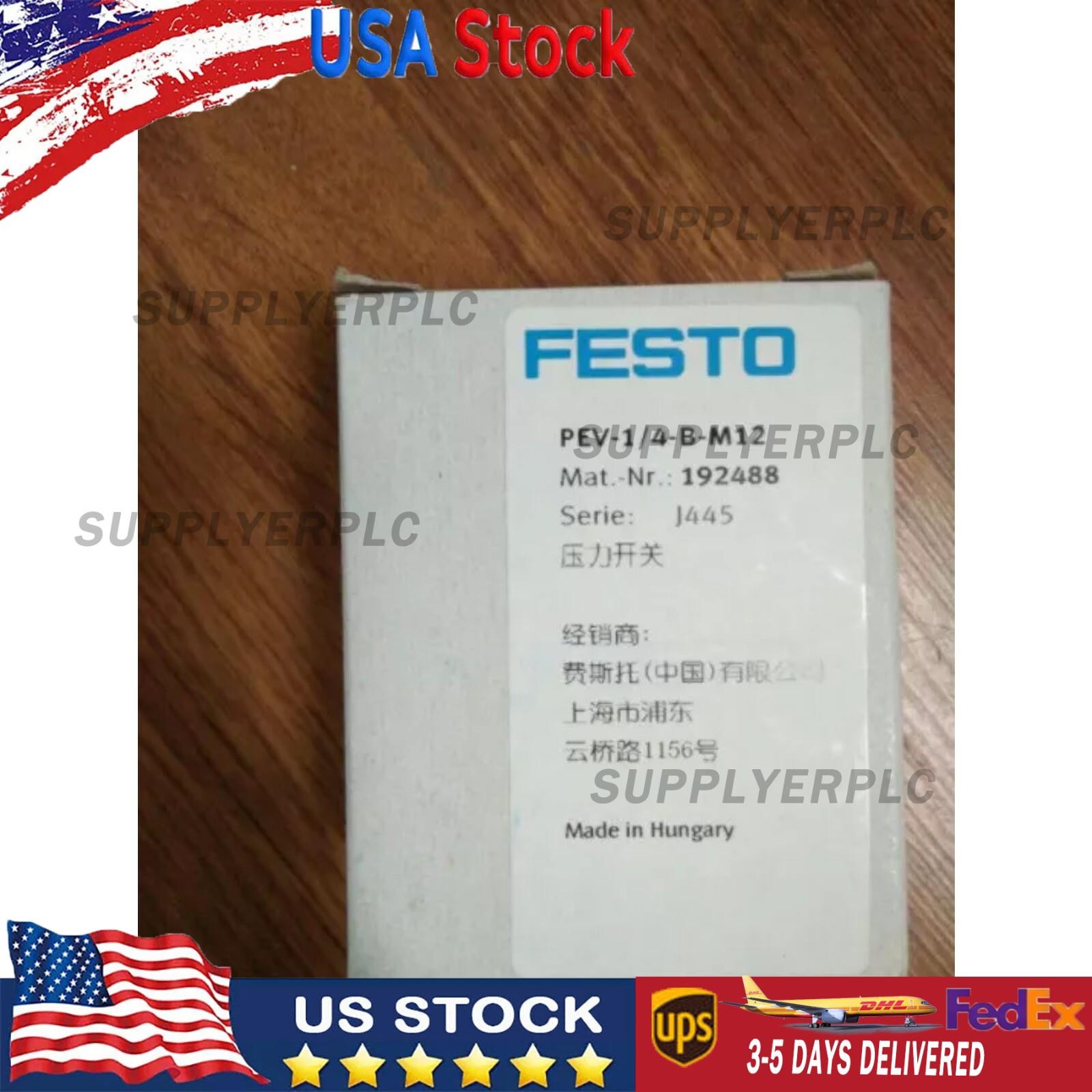 New Festo 192488 PEV-1/4-B-M12 Pressure Switch