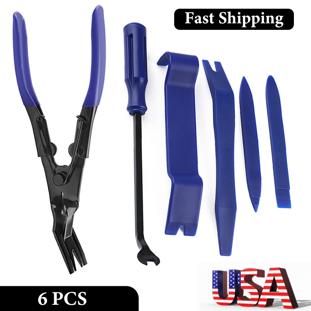 6PCS Automotive Trim Removal Handle Tool Retainer Door Panel Fastener Pliers US