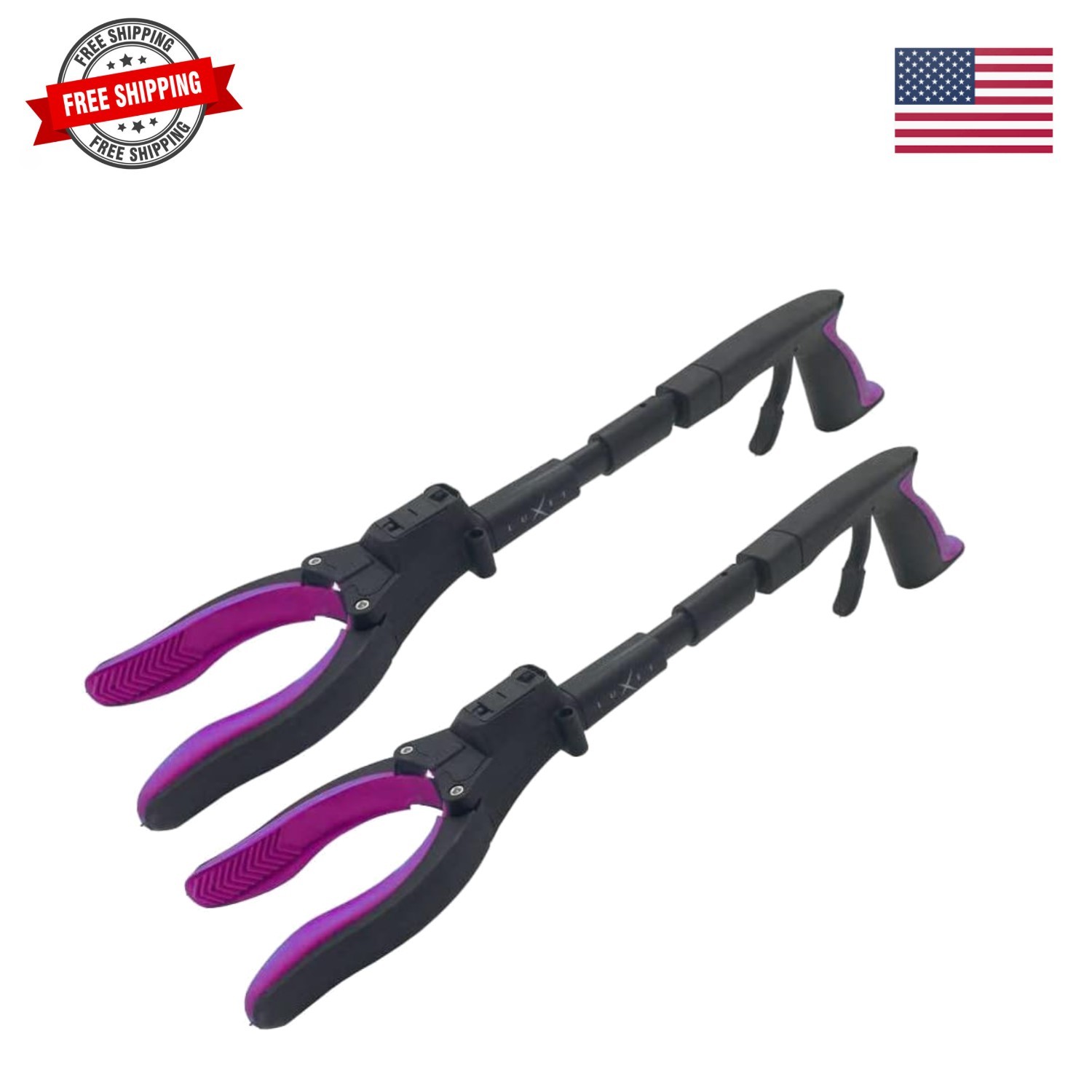Grabber Tool 19" Aluminum Magnetic Claw with LED Light, Lightweight Foldable ...