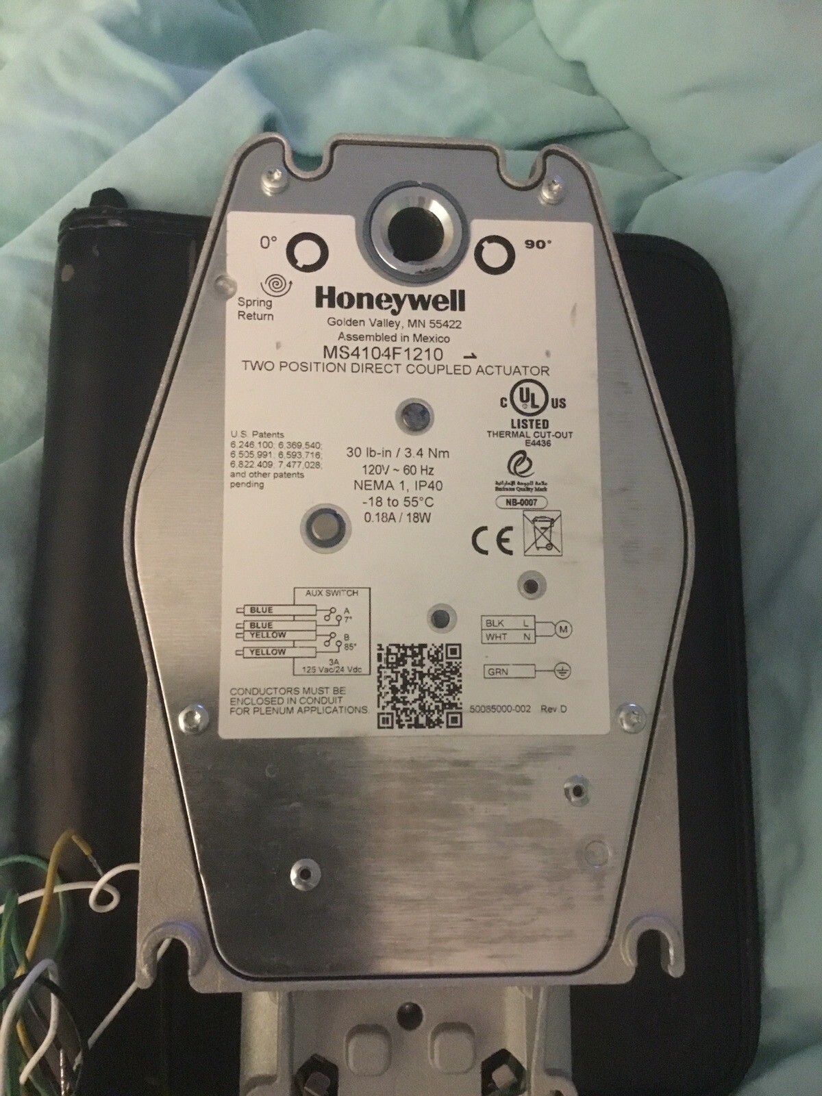 Honeywell Two Position Direct Coupled Actuator MS4104F1210