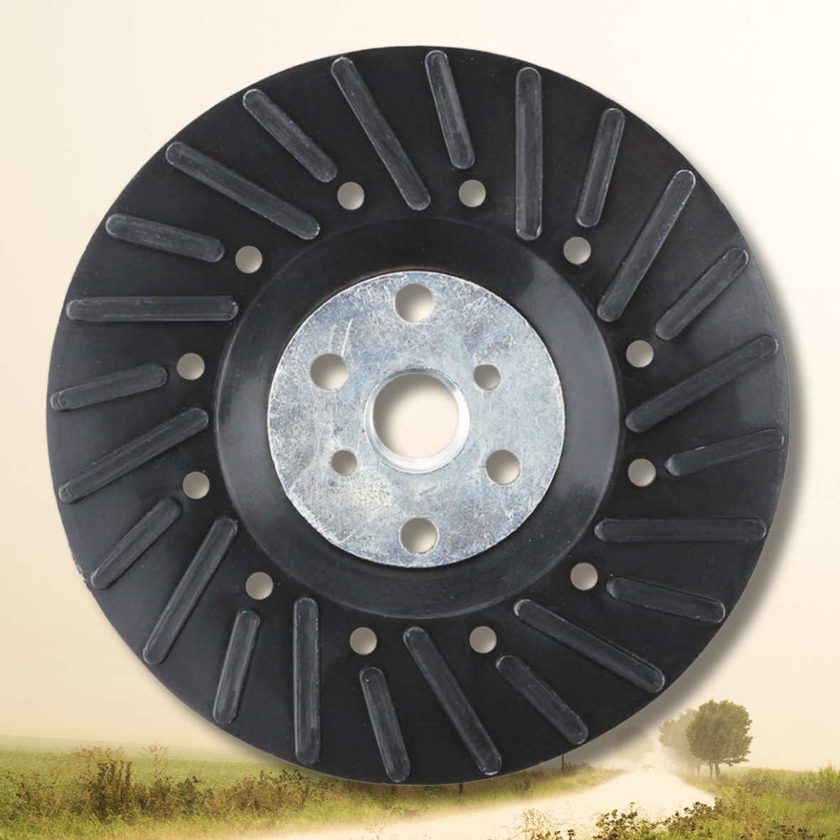 4-1/2" x 5/8"-11 Resin Fiber Disc Backing Pad with Lock Nut for Angle Grinder