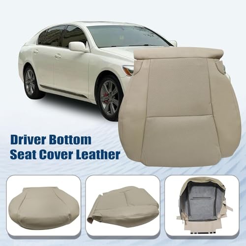 Driver Side Bottom Perforated Leather Seat Cover Compatible with Lexus Tan