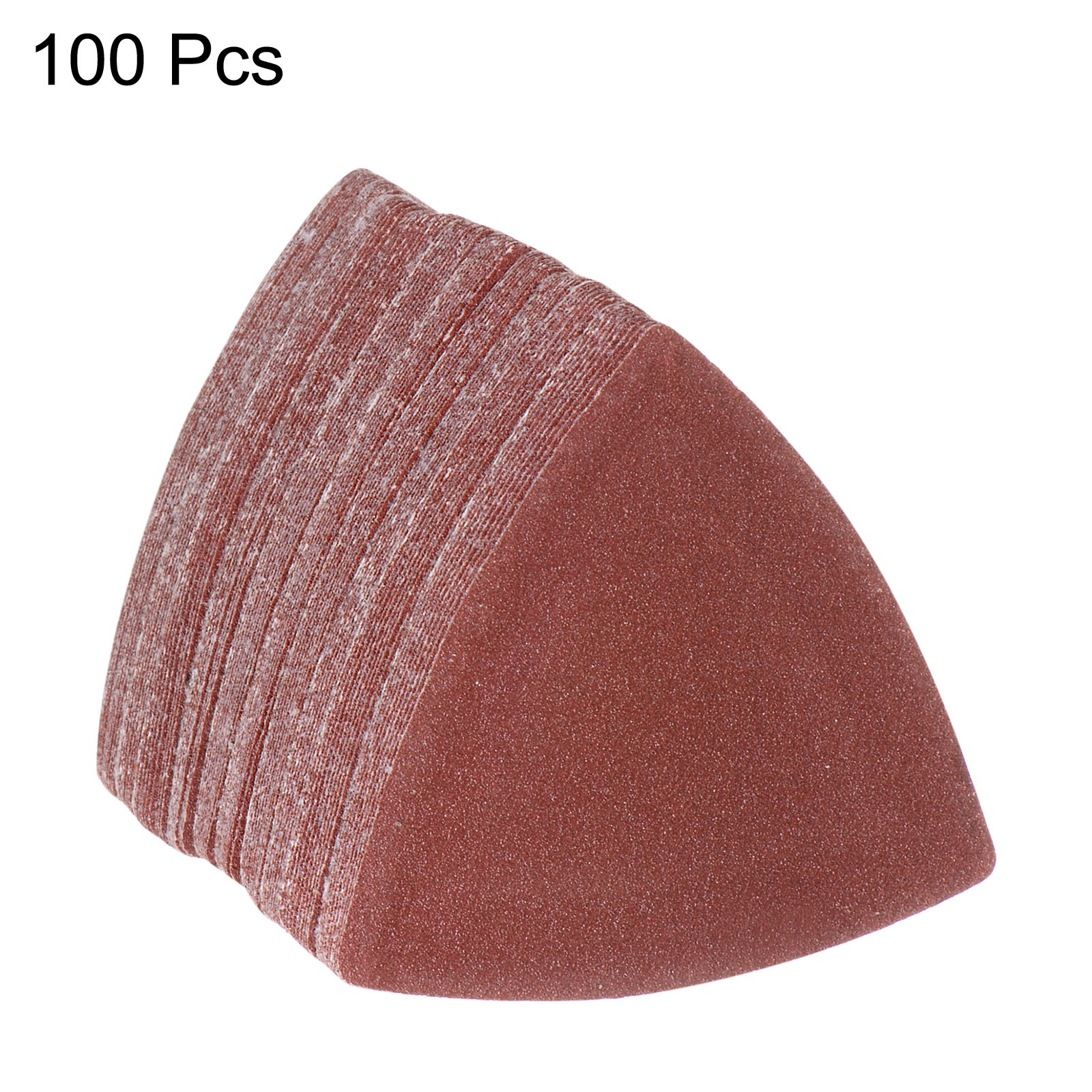 100pcs 120 Grits 80mm Aluminum Oxide Triangular Hook & Loop Sandpapers Pads