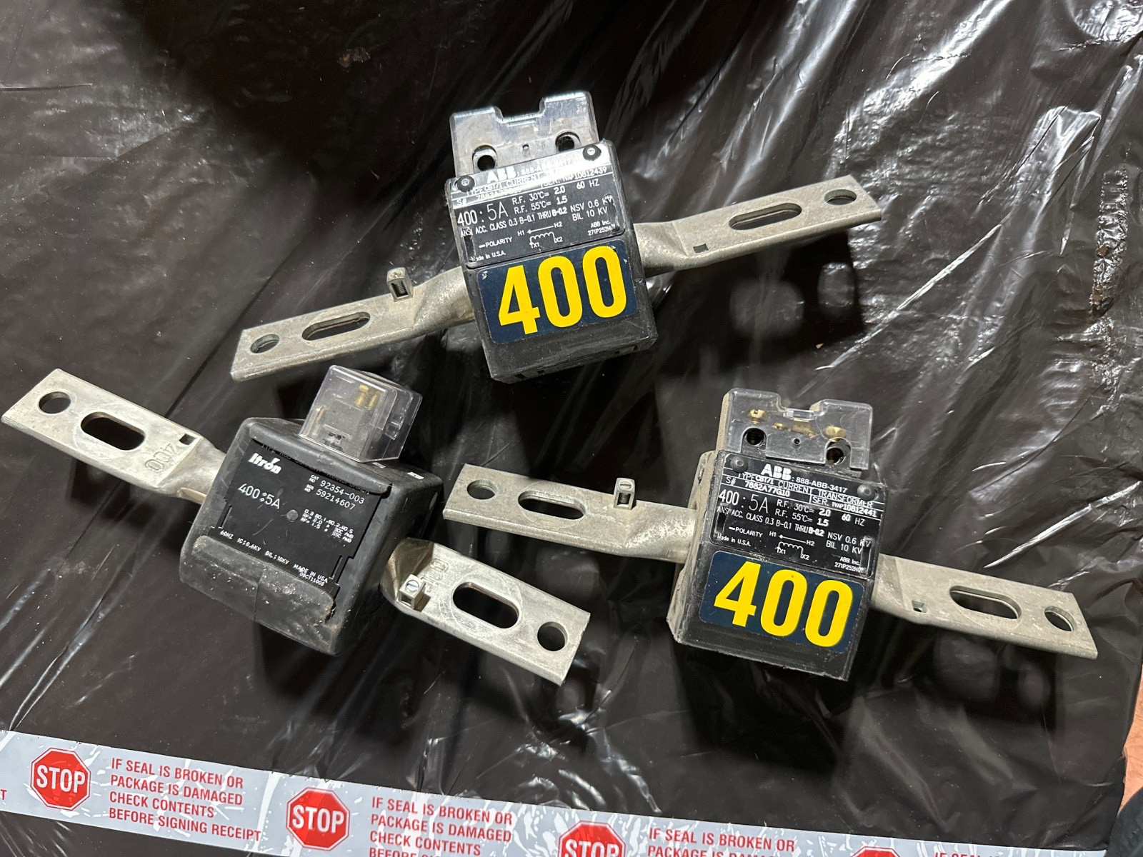 ABB/ITRON Type CMF CURRENT TRANSFORMER CBT/1 Ratio 400:5A BIL=10KV 60HZ NSV