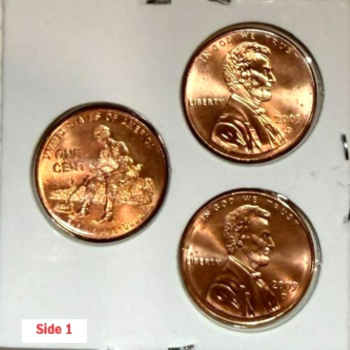 2009D Lincoln Bicentennial Penny – Formative Years –3 Coin BU Lot FROM MINT ROLL