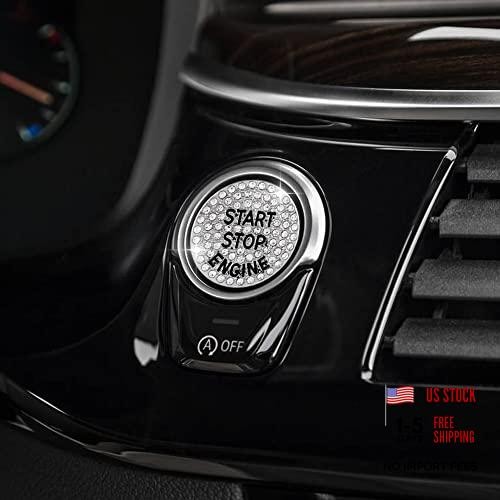 Bling Car Accessories Fit for BMW Glitter Engine Start Stop Button Cover