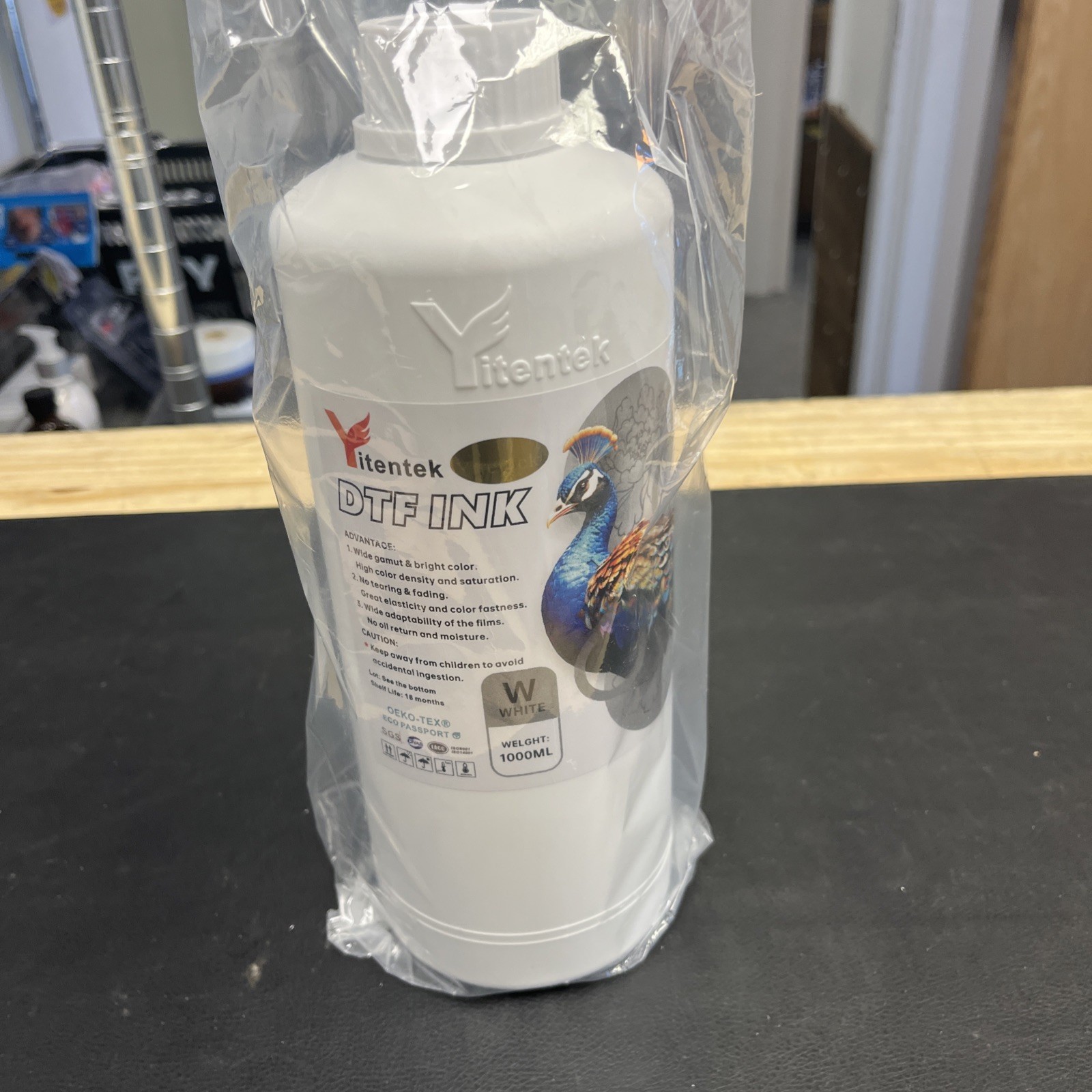Yitentek No Sediment 1 Bottle DTF Transfer Ink 1000 ML WHITE exp 6-8-27, NEW
