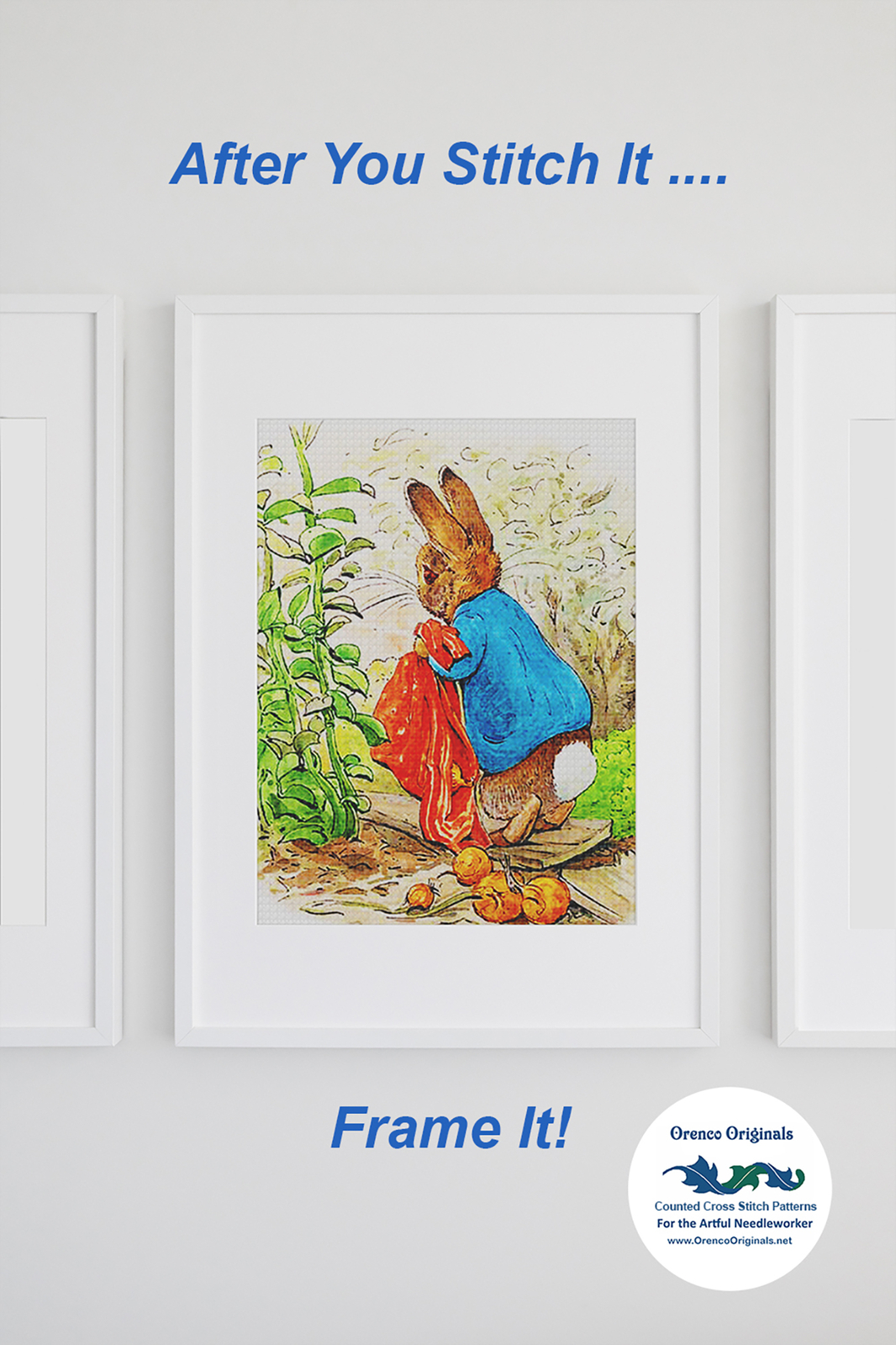 Beatrix Potter Peter Rabbit Hiding Counted Cross Stitch Chart Pattern
