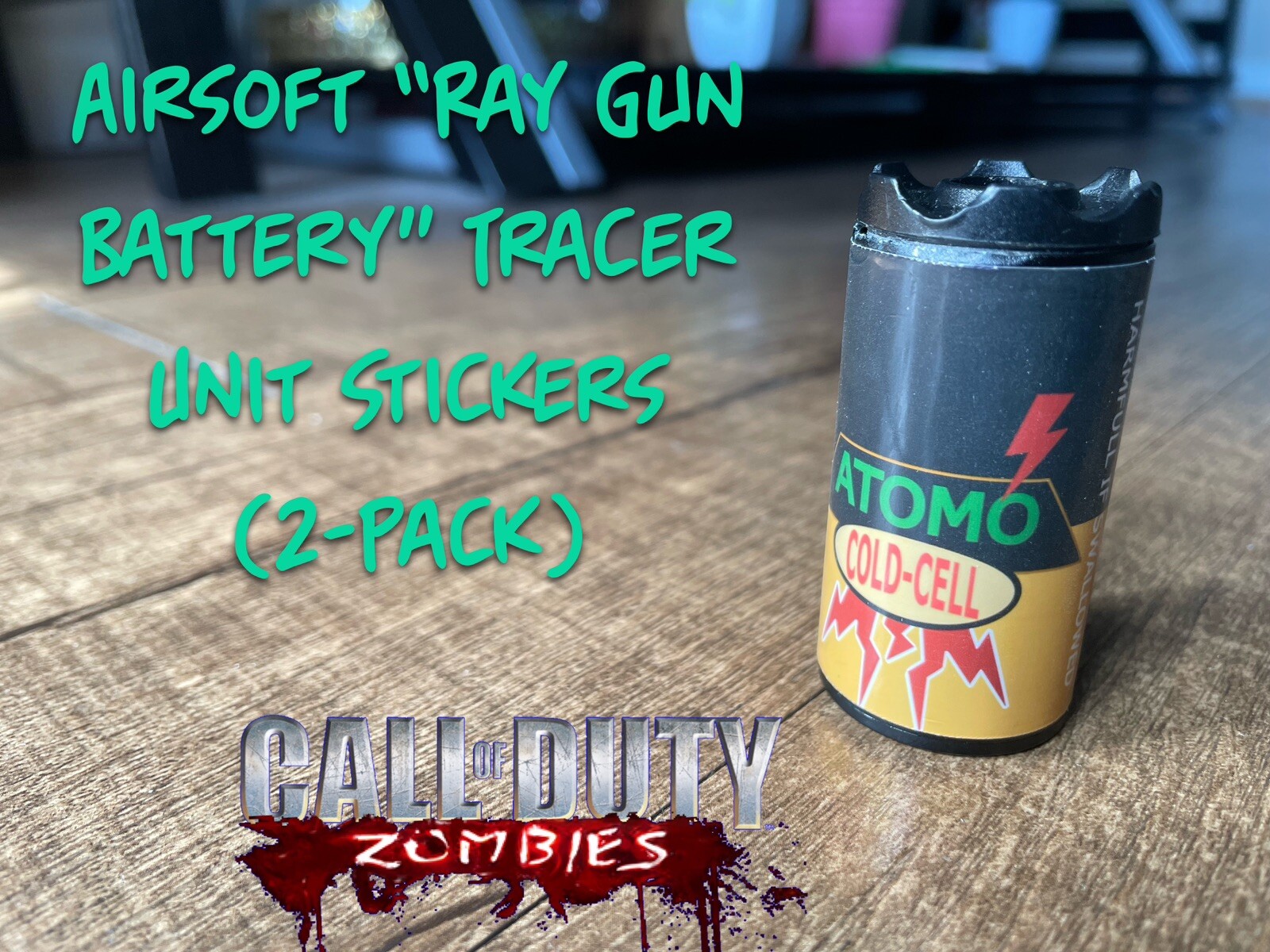 Airsoft “Ray Gun Battery” Tracer Unit Stickers (2-Pack)