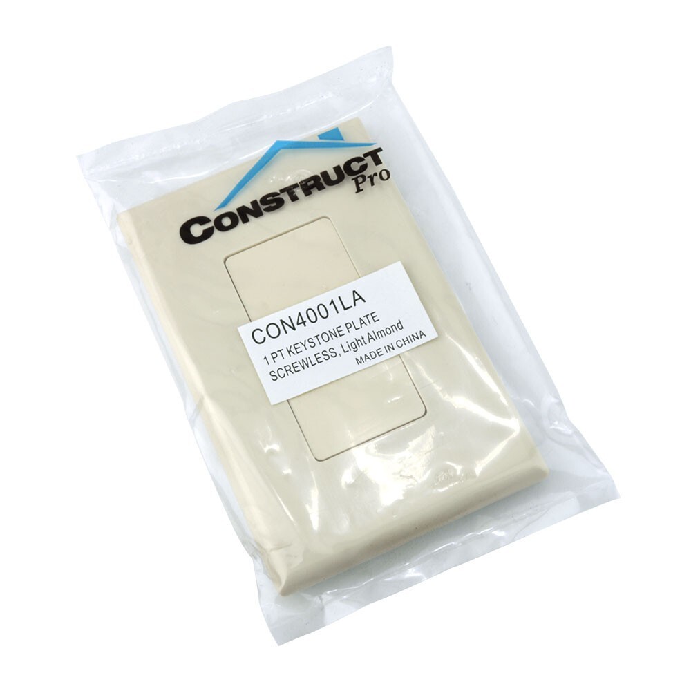 *OPEN BOX* Construct Pro 1-Port Keystone Wall Plate with Screwless Face