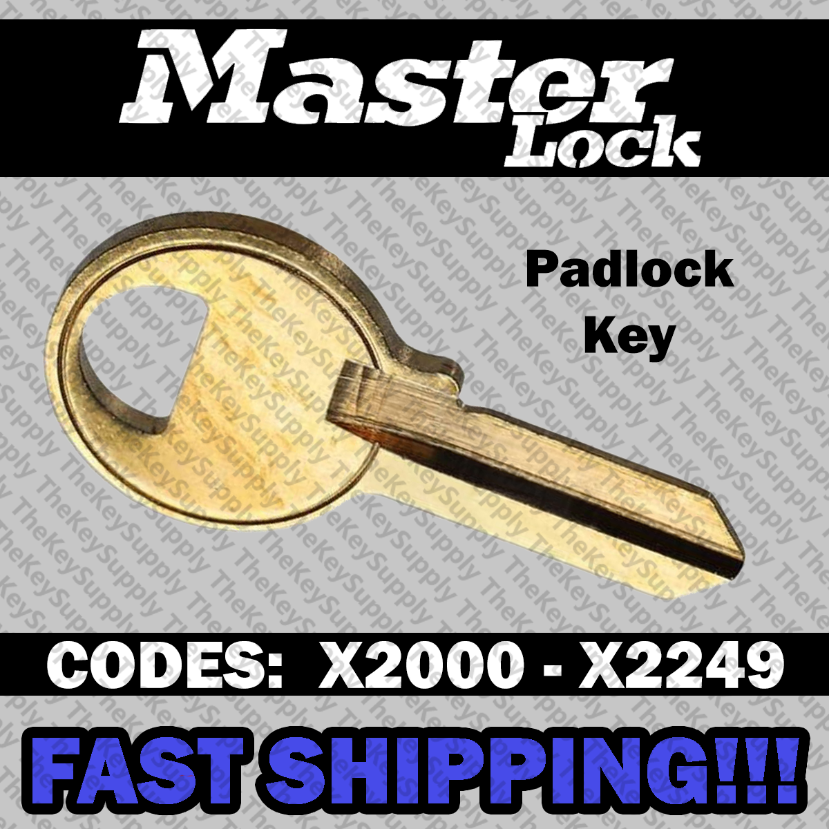 Master Lock Padlock Replacement Key Cut to Your Code X2000 - X2249