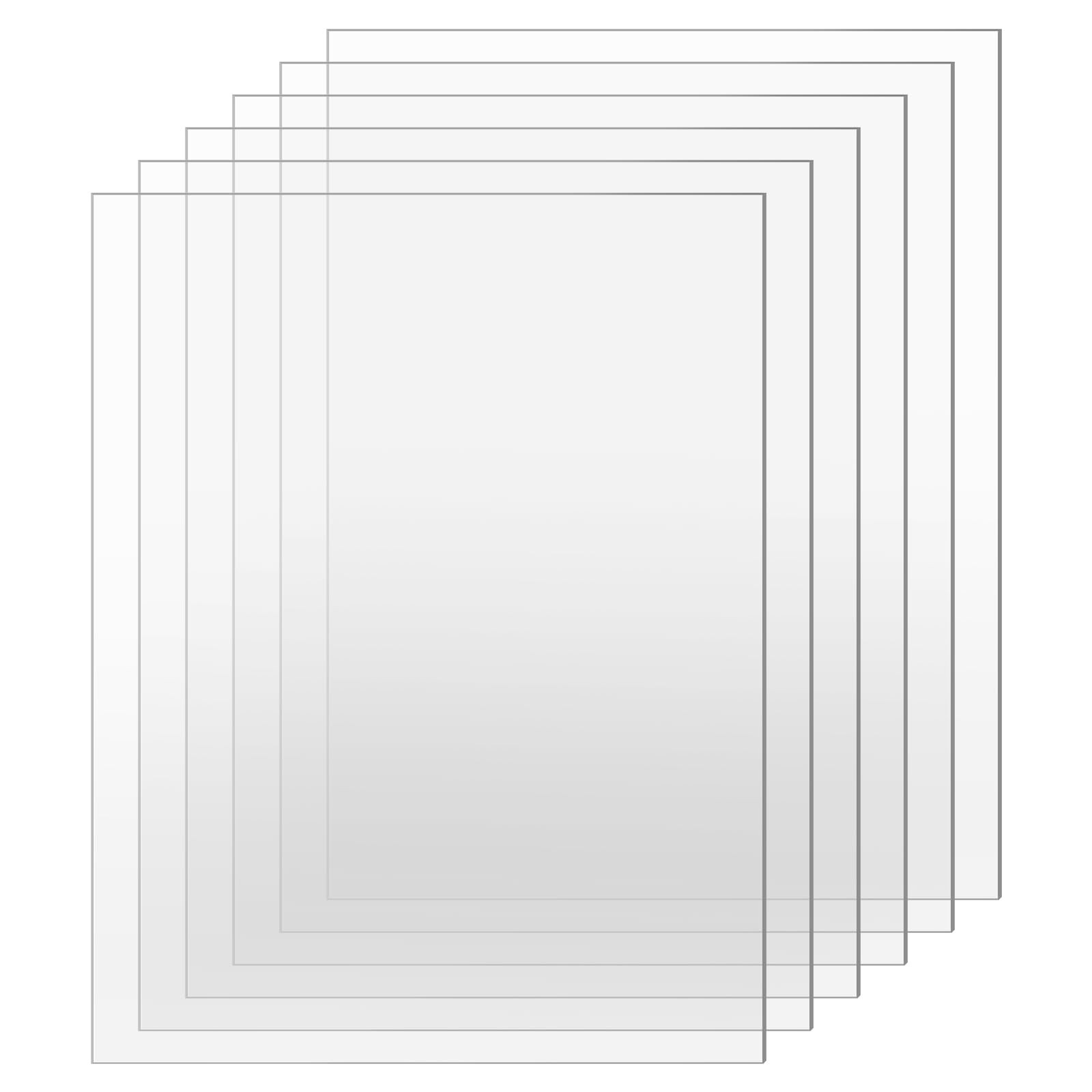 TKOnline 6 PCS Plexiglass Sheets, 8.5" x 11" x x 11", 1mm Thick, clear