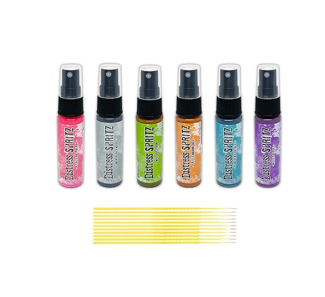 Ranger Distress Spritz Bundles - 6 Tim Holtz Distress Spritzes with Trebbies