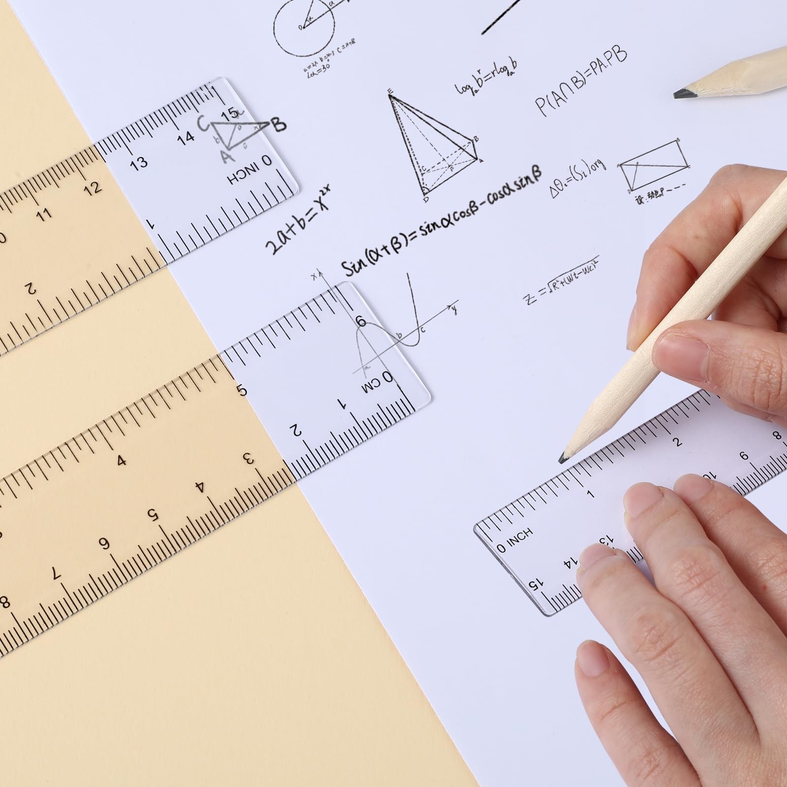 DIVINA VITAE 10 Pack Clear Ruler 6 Inch Small Plastic Transparent