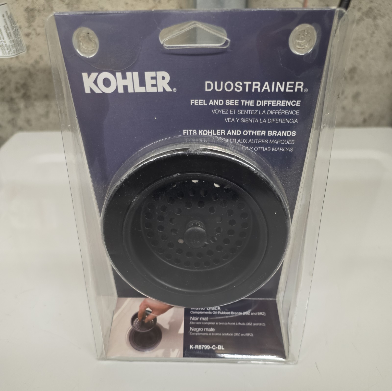 Kohler Duostrainer Matte Black K-R8799-C-BL Fits 3-1/2”-4" Outlet