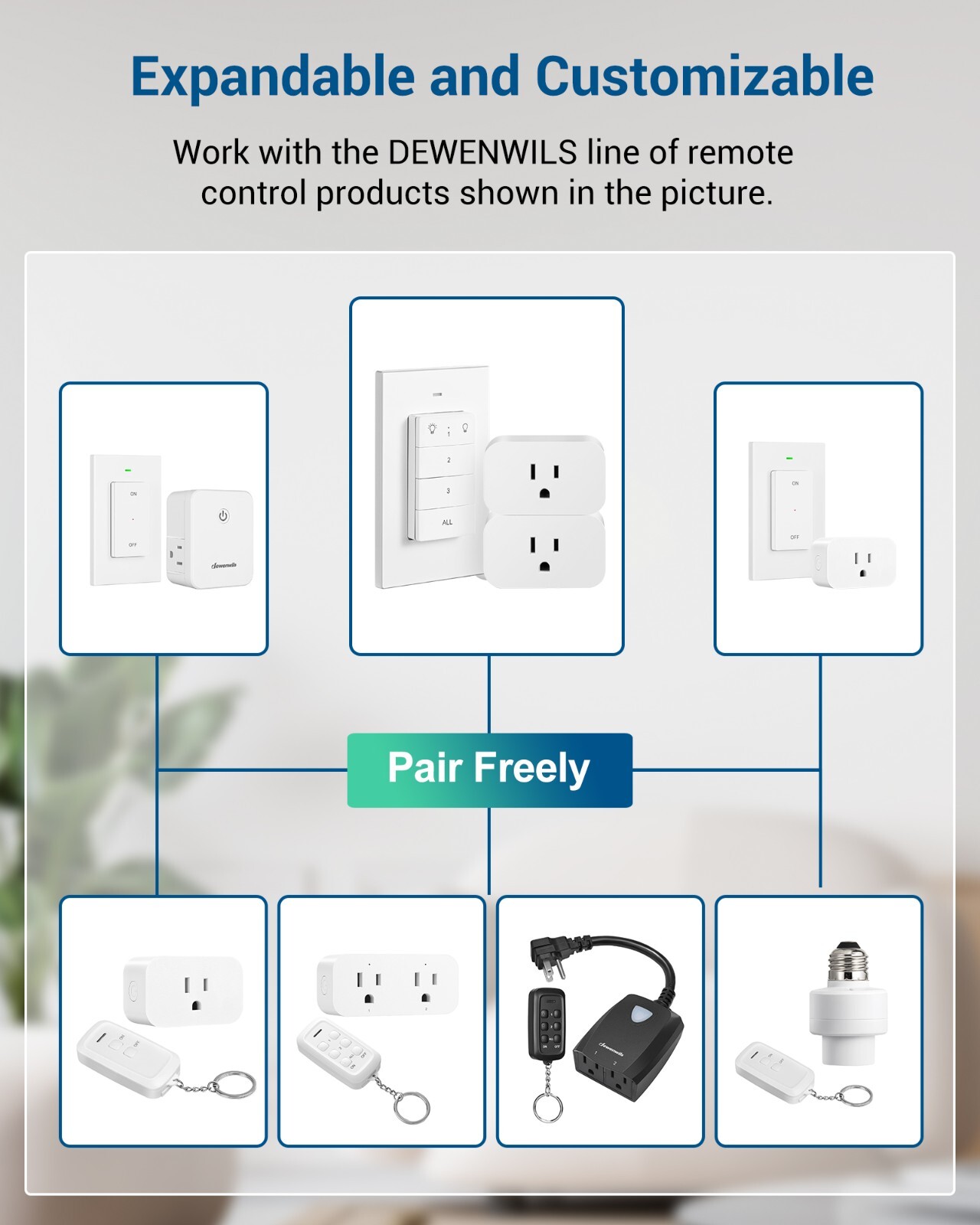 Dewenwils Dewenwils 2 Independent Remote Control Outlet Programmable Dual-use
