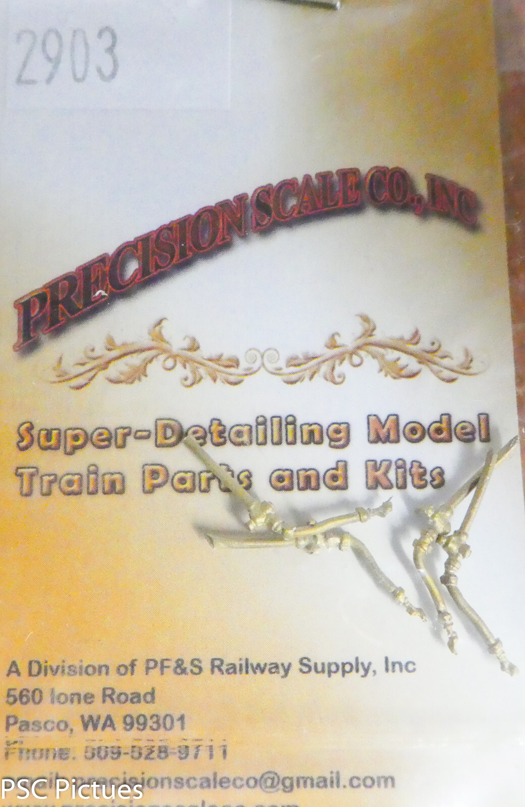 Precision Scale HO #2903 Air Hose, Angle Off (Brass Casting)