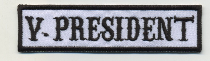vice president patch badge car club motorcycle biker MC vest jacket  white black