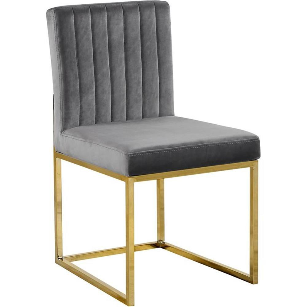 Meridian Furniture Giselle Gray Velvet Dining Chair (Set of 2)