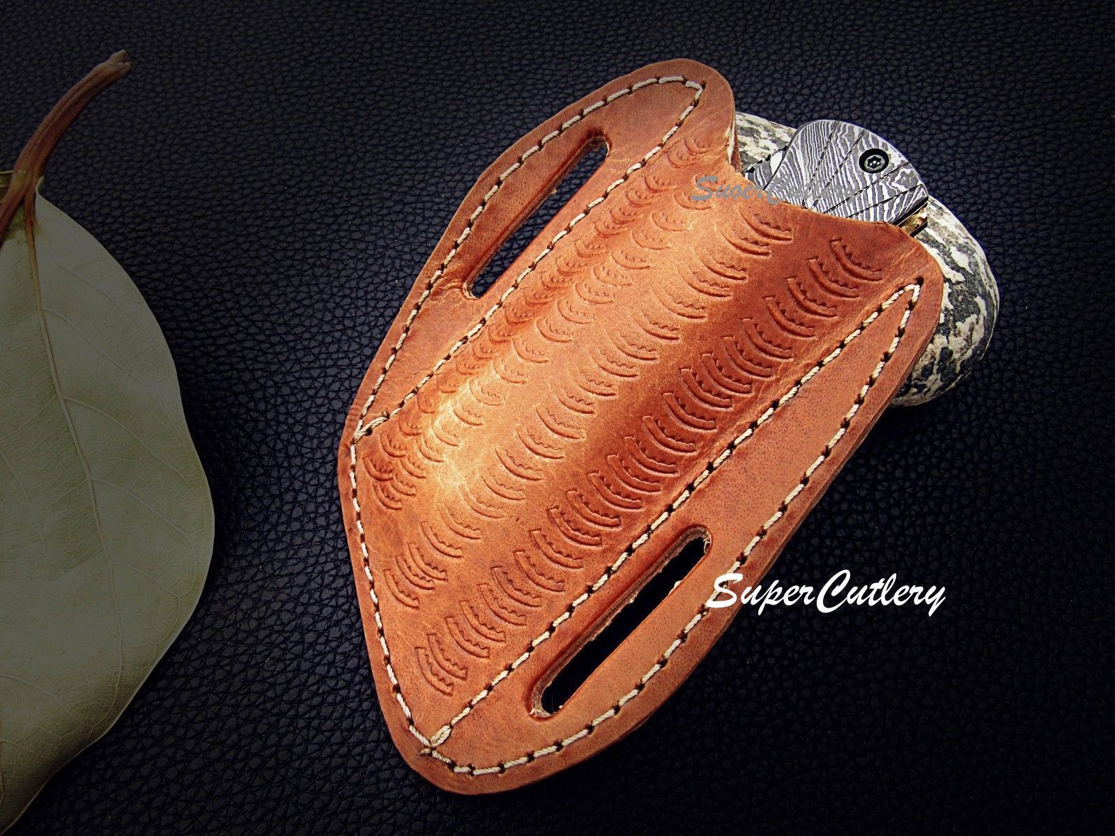 CUSTOM DAMASCUS STEEL POCKET FOLDING KNIFE- ENGRAVED FLAMED BONE LINER LOCK