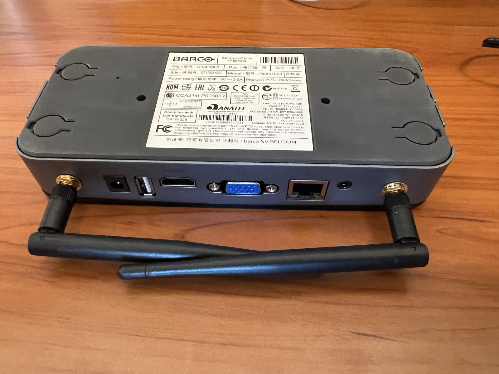 Barco R9861008 Clickshare Wireless Presentation System AC Adapter