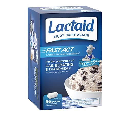Lactaid Fast Act Lactose Intolerance Caplets w/ Lactase Enzyme - 96 Count