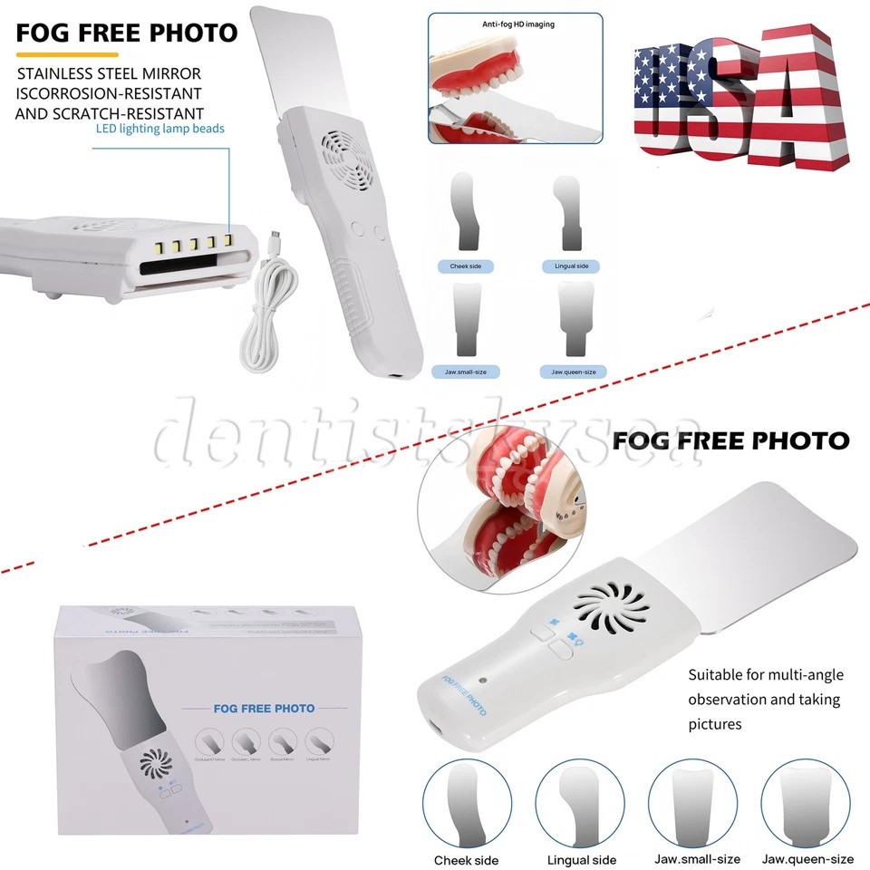 Anti-fog Mirrors Photography Reflector Photo Mirror No-Fog LED Automatic