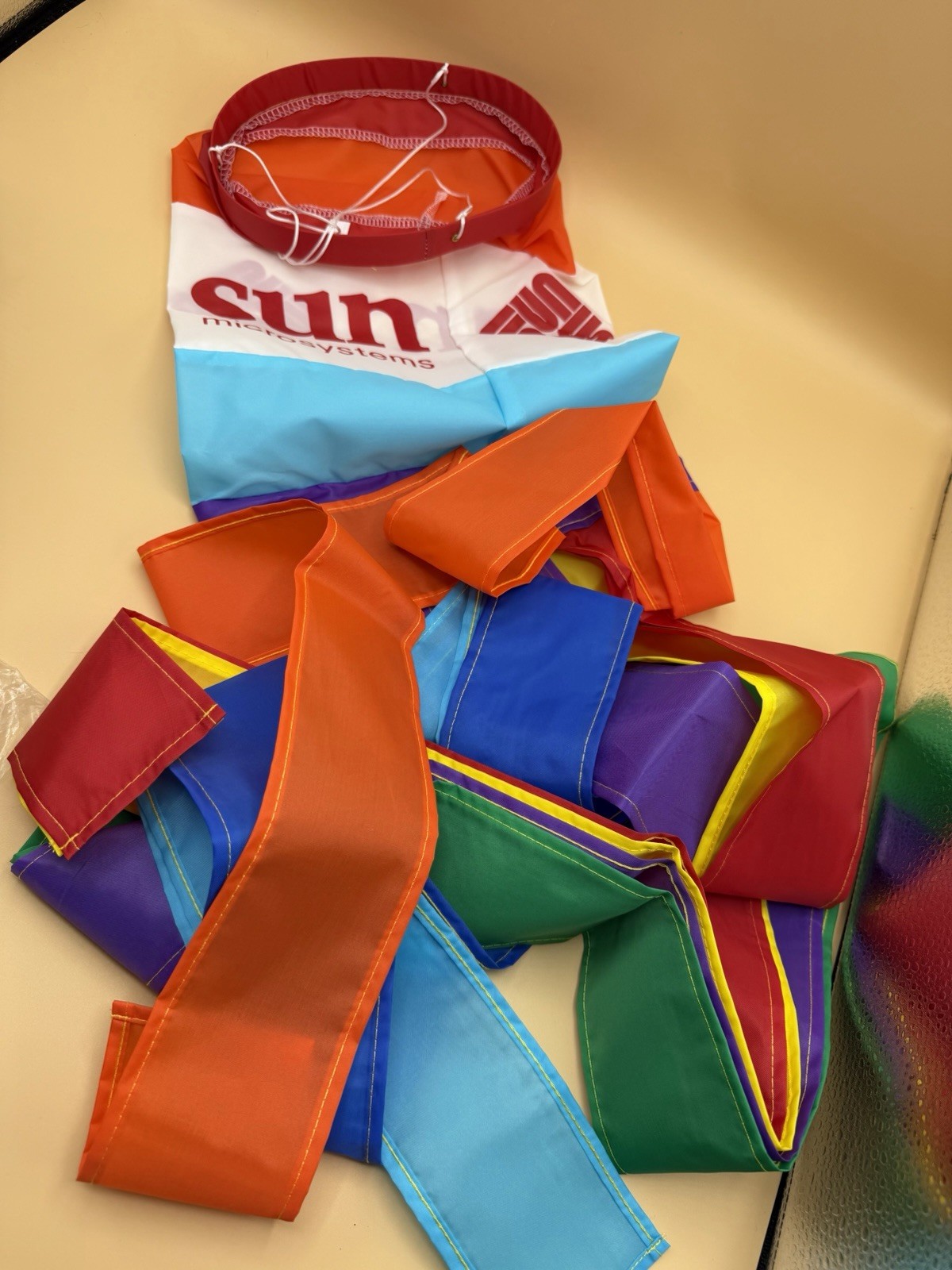 Vintage Sun Microsystems Rainbow Windsock Banner Tech Promo NOS 90s