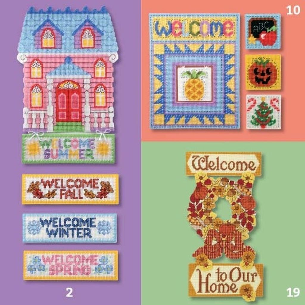 Plastic Canvas Pattern Book WELCOME The SEASONS ~ Wall Hanging for Year Round