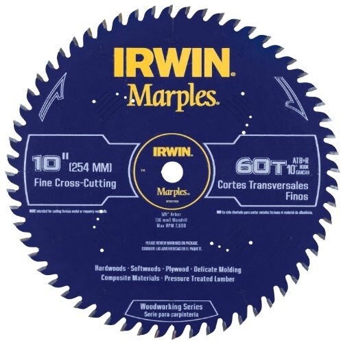 Irwin 1807369 Marples 10-Inch 60-Tooth with Raker Tooth Circular Saw Blade