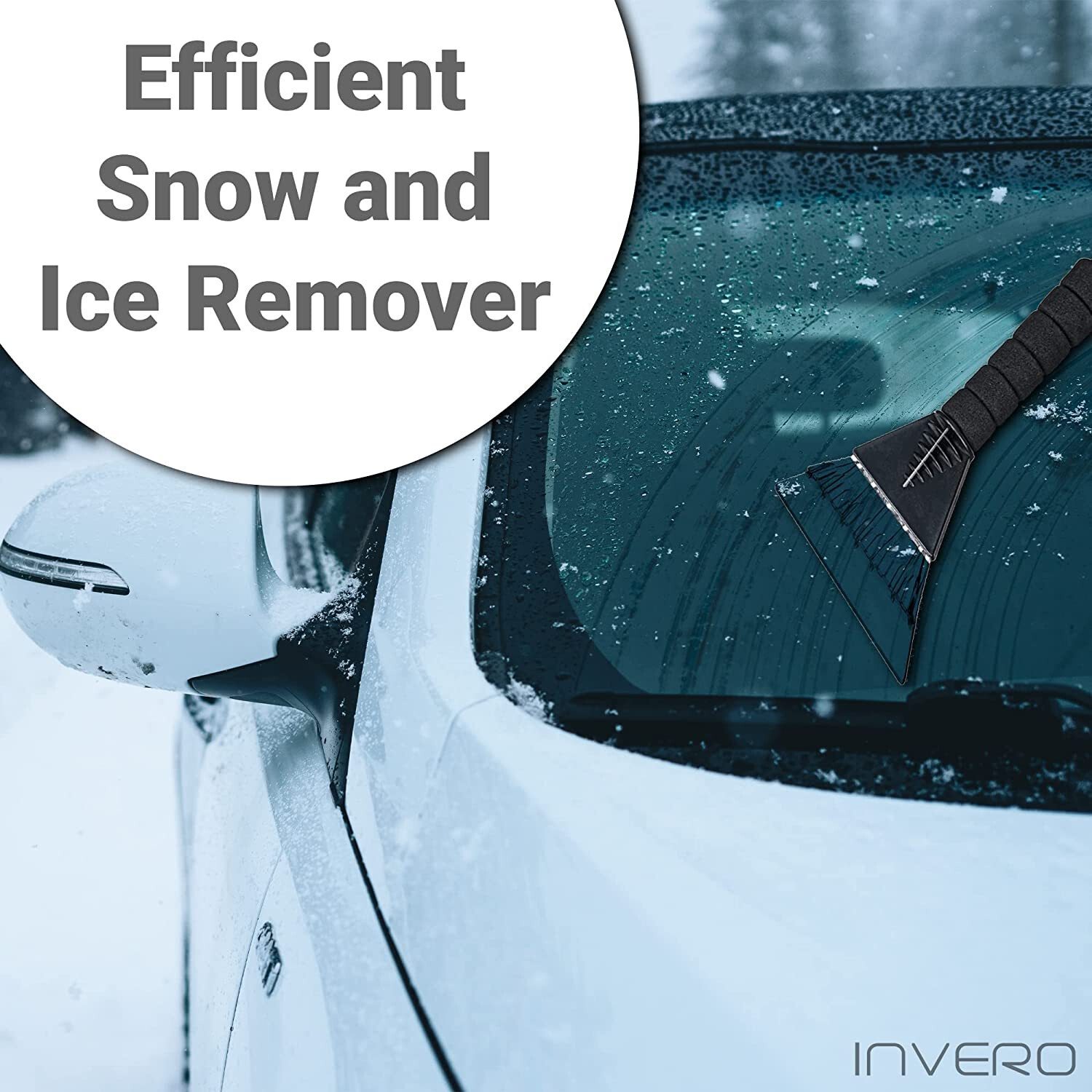 Car Ice Scraper Frost Free Windshield De-Icer Remove Hard Ice Snow Soft Grip x2