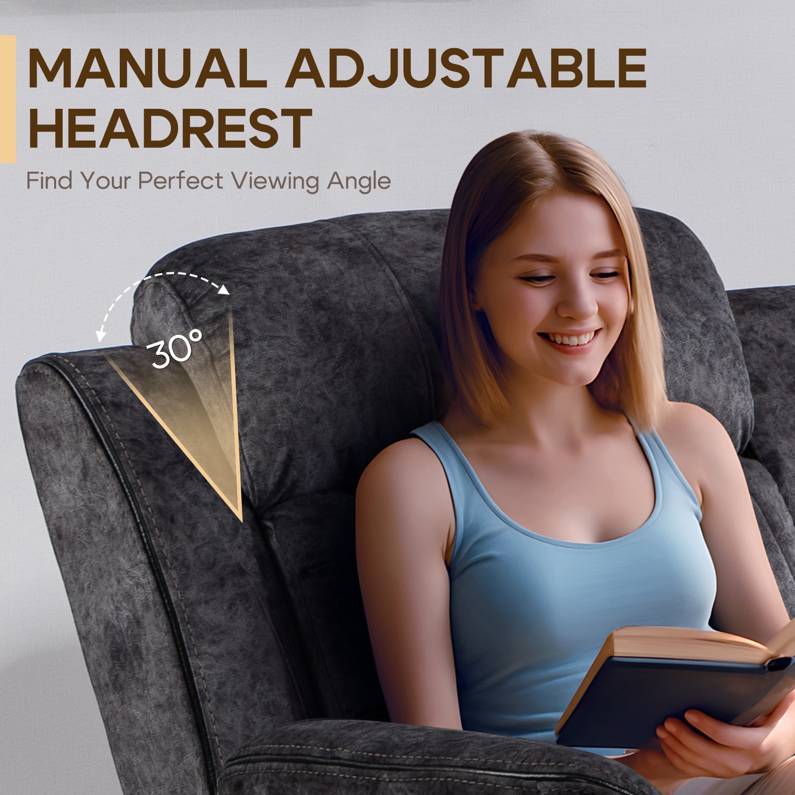 Zero Gravity Power Reclining Loveseat with Adjustable Headrest, Power Loveseat