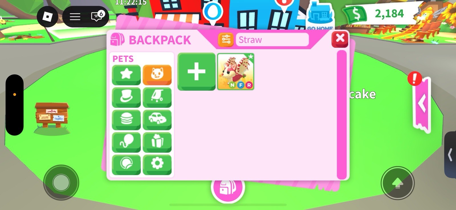 Adopt Me! Strawberry Shortcake Bat Dragon Game Item/Asset NFR Neon Fly Ride