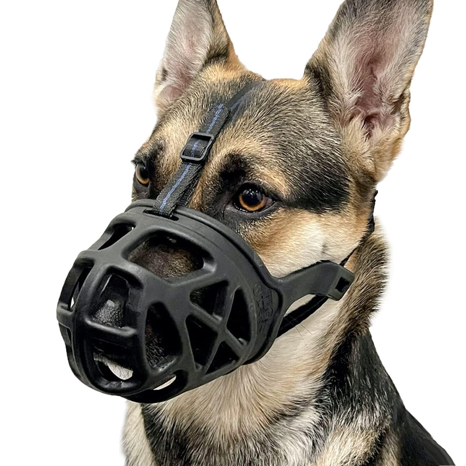 BARKLESS Dog Muzzle - Basket Muzzle for Biting, Chewing & Scavenging Black