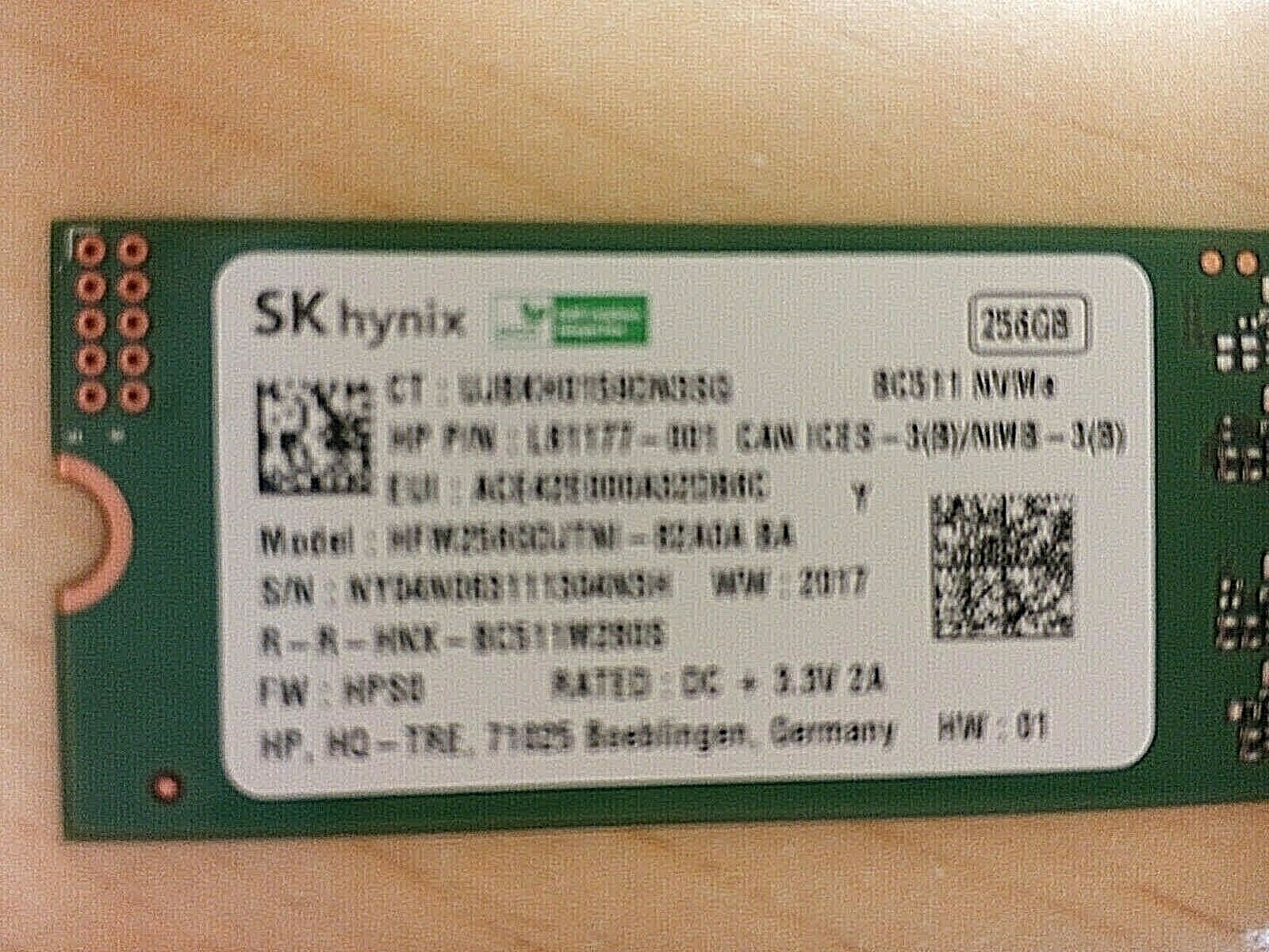 SKHynix HP 22-DF 22-df0013w 13Z99AA L61177-001 HFM256GDJTNI-82A0A 256GB SSD 190