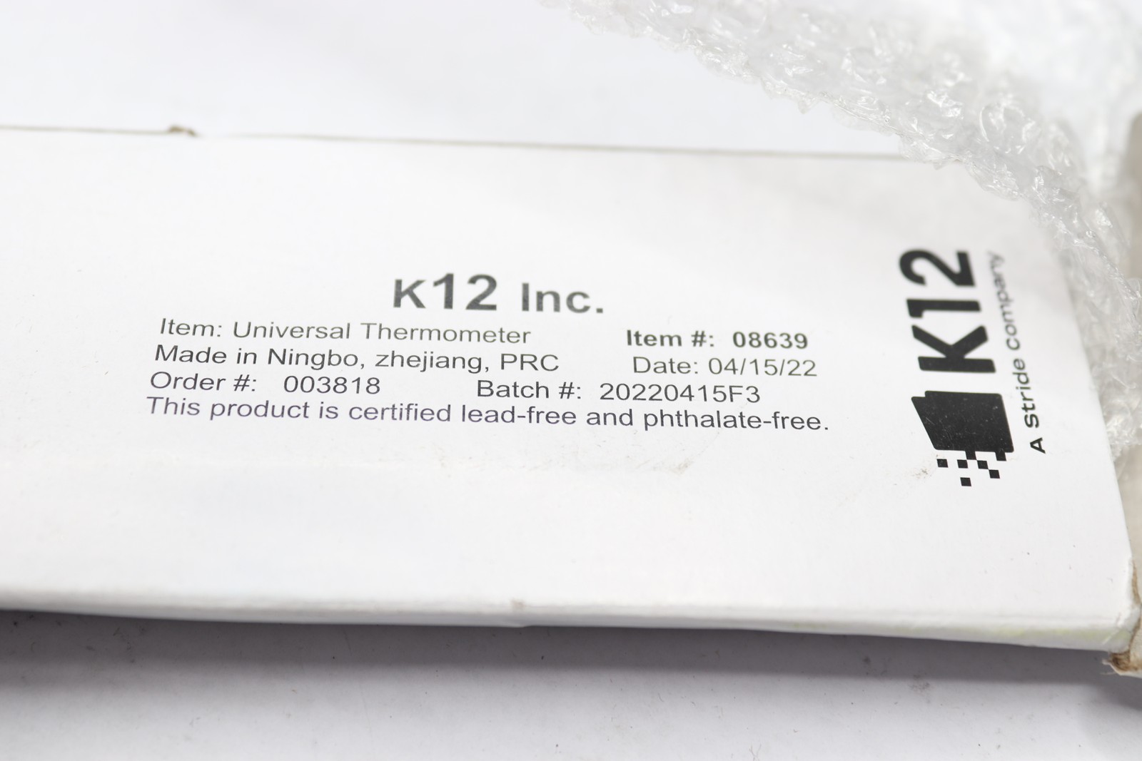 K12 Inc Universal Thermometer 08639