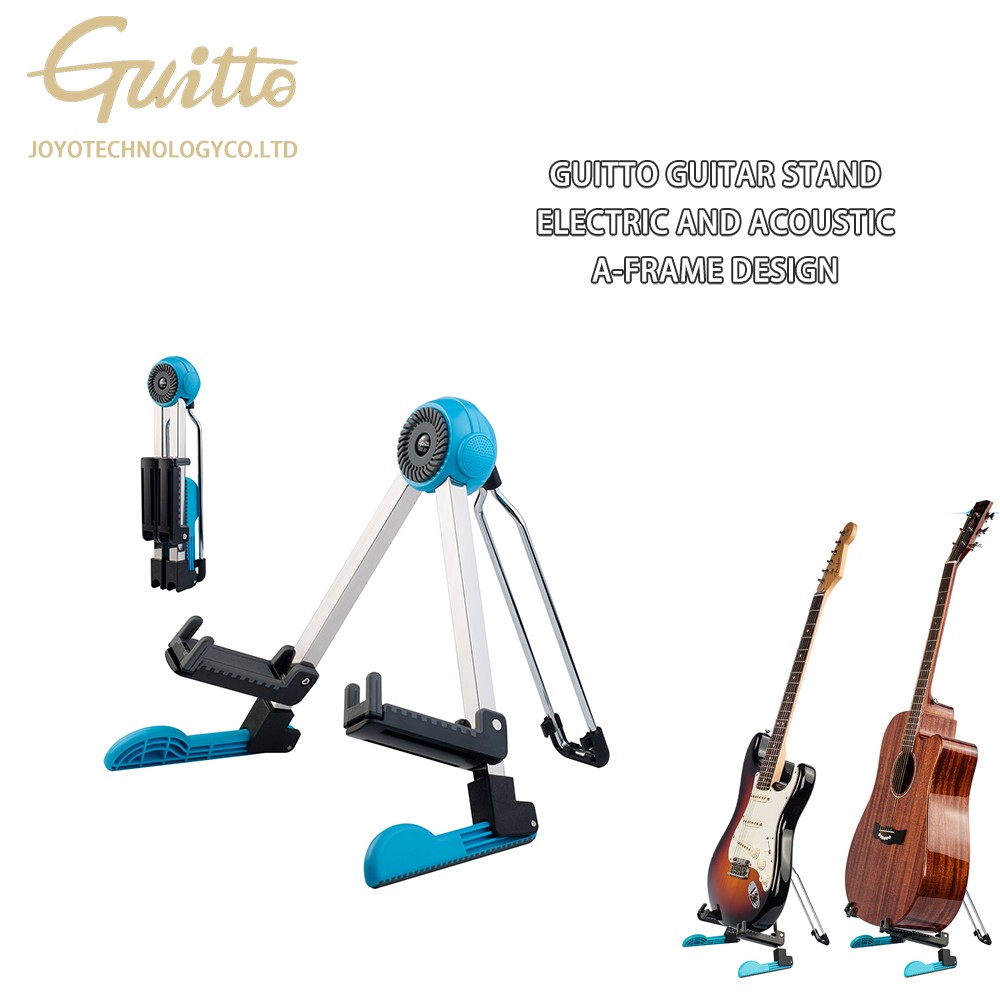 GUITTO Guitar Stand Folding A frame Floor Universal Metal for Acoustic Electric