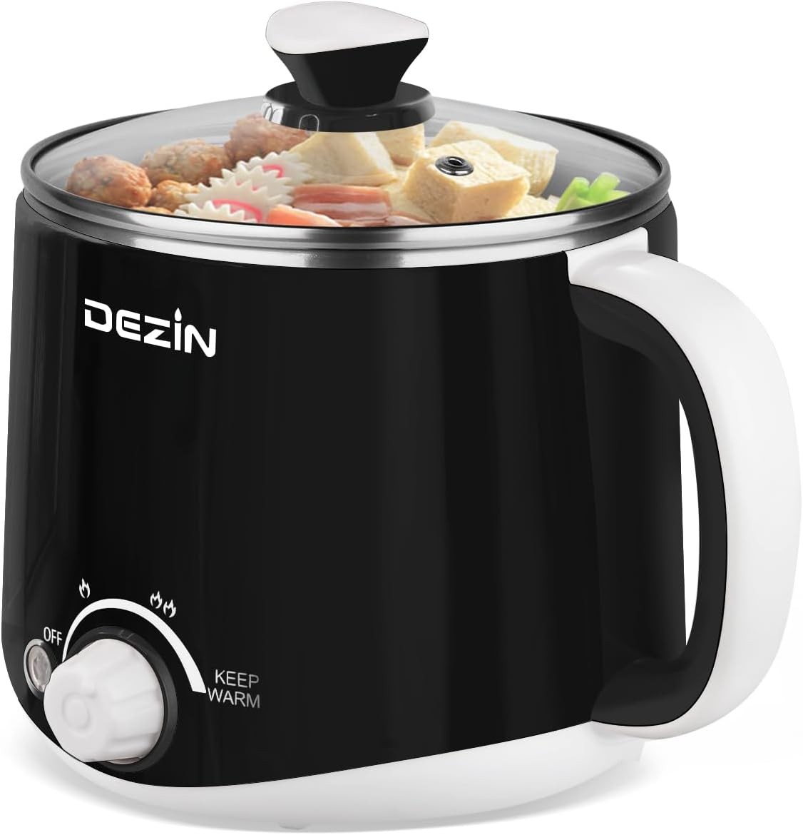 Dezin Hot Pot Electric, Rapid Noodles Cooker, Stainl Steel Electric Pot