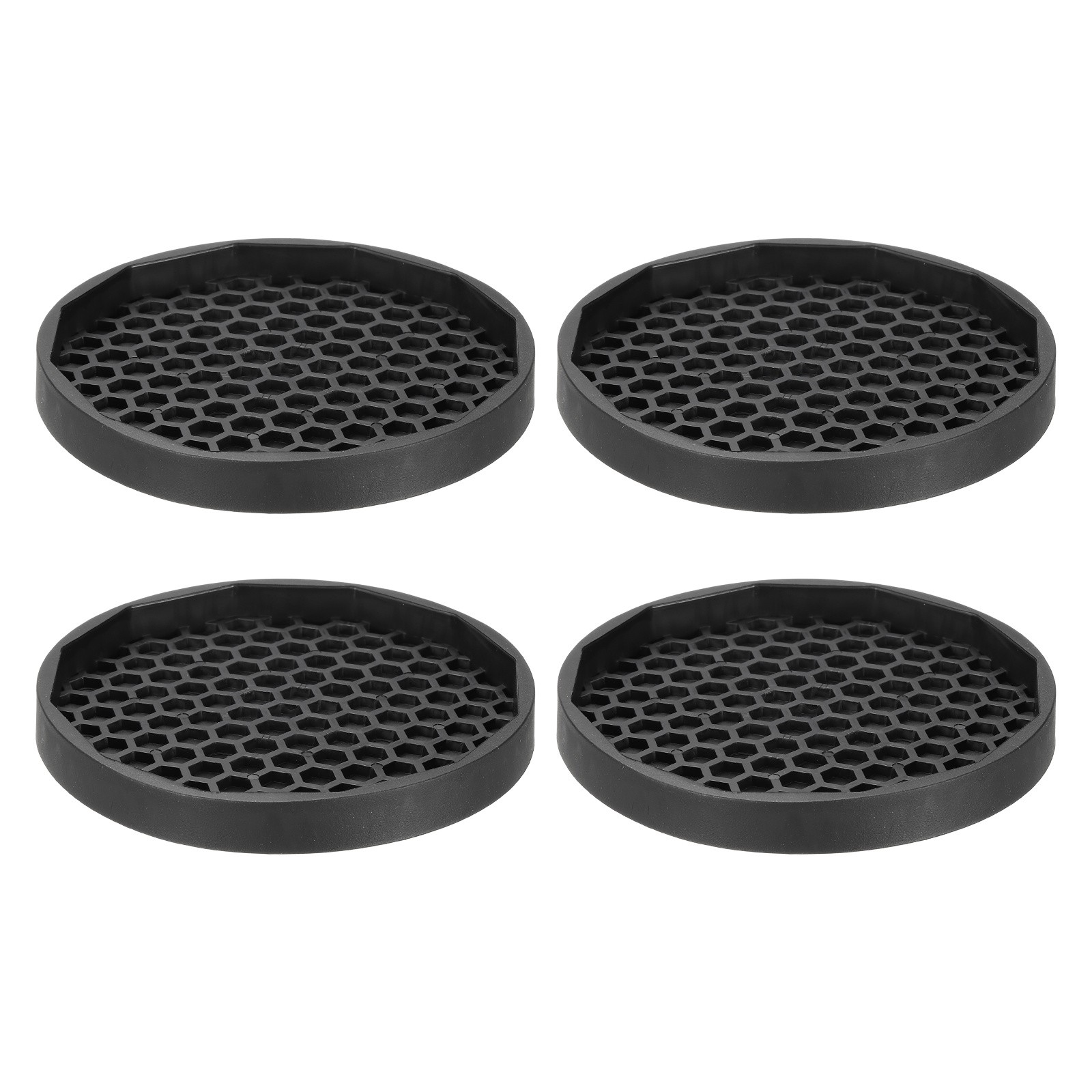 4Pcs Bed Risers Round Heavy Duty Stackable Lift Block to 0.5 Inch, Black