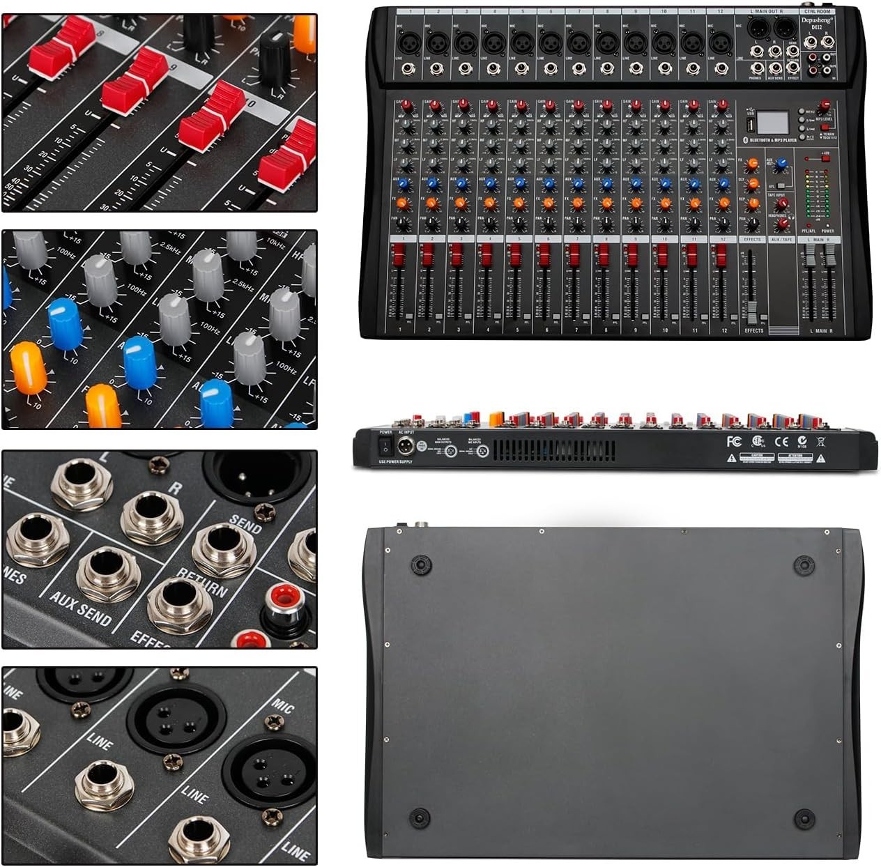 Compact 12-Channel DJ Mixer with USB Interface & Bluetooth Streaming Capability