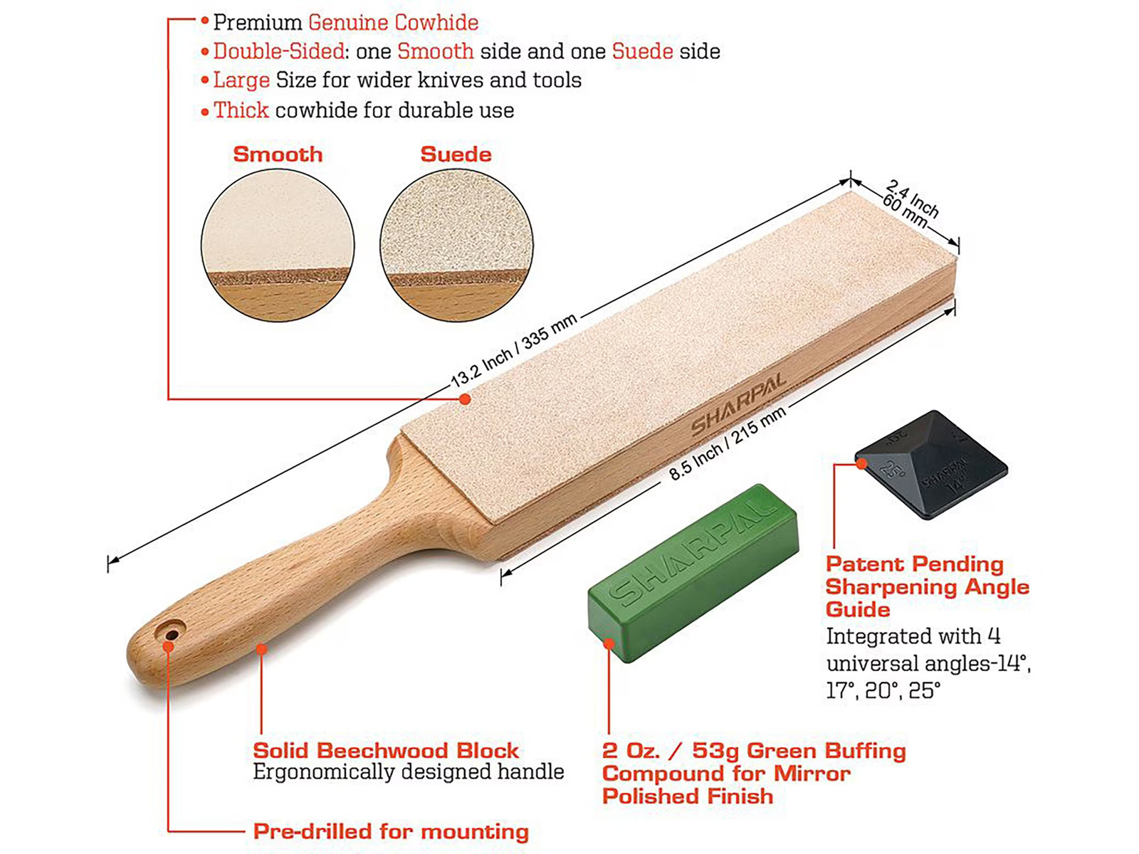 Sharpal Double-Sided Leather Strop 2.25"